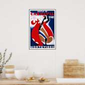 Vintage Posterprint Montevideo Uruguay Fiestas Poster (Keuken)
