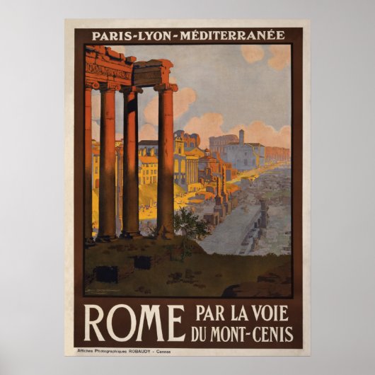 Vintage posterprint Rome Italië Poster (Voorkant)