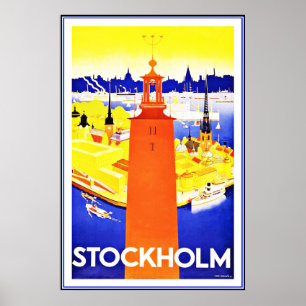 Vintage Posterprint Stockholm Grote Poster