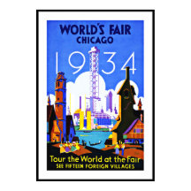 Vintage Posterprint Wereldtentoonstelling Chicago 