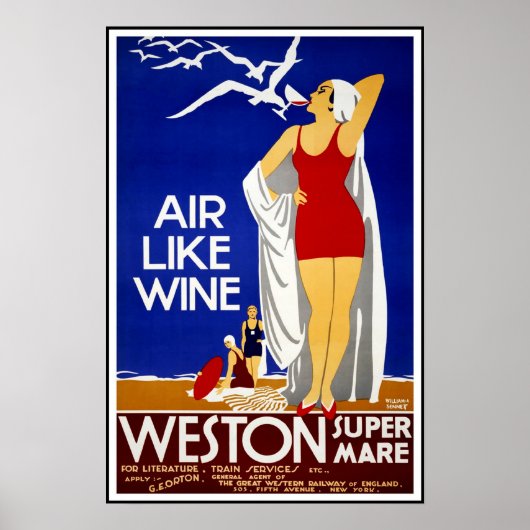 Vintage posterprint Weston Super Mare Poster (Voorkant)