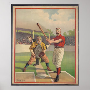 Vintage Posters, American Baseball 1895 Poster
