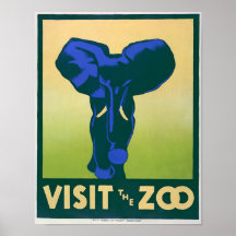 Vintage Posters, Bezoek het Poster van WPA van Zoo
