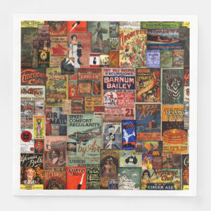 Vintage Posters Napkins of Decoupage paper Servet