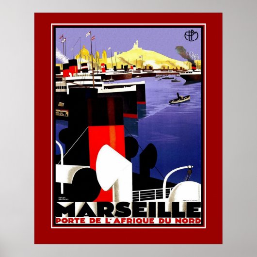 Vintage Posters Reizen Marseille Frankrijk Groot F (Voorkant)