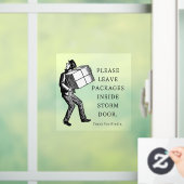 Vintage Postman Package Placement Window Cling Raamsticker (Huis)