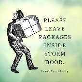 Vintage Postman Package Placement Window Cling Raamsticker (Vel 3)