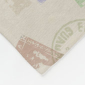 Vintage postzegelpatroon fleece deken (Hoek)