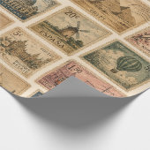 Vintage Postzegelverzameling Retro Reis Ephe Cadeaupapier (Hoek)