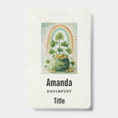 Vintage Pot met Goud en Regenboog Badge (Achterkant)