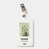 Vintage Pot met Goud en Regenboog Badge (Achterkant met clip)