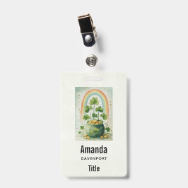 Vintage Pot met Goud en Regenboog Badge
