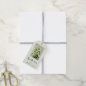Vintage Pot met Goud en Regenboog - Feest Cadeaulabel (Met Touw)