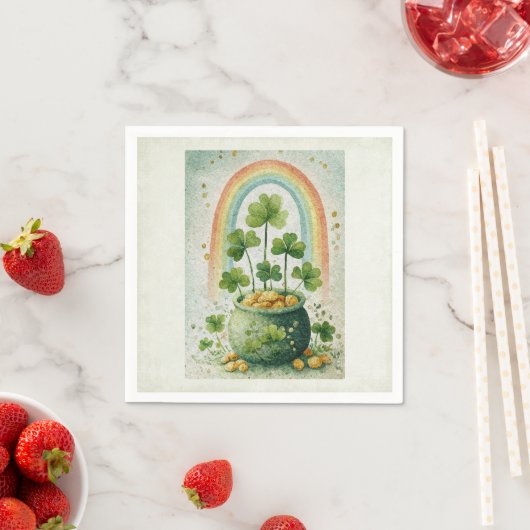 Vintage Pot of Gold and Rainbow Servet (Insitu)