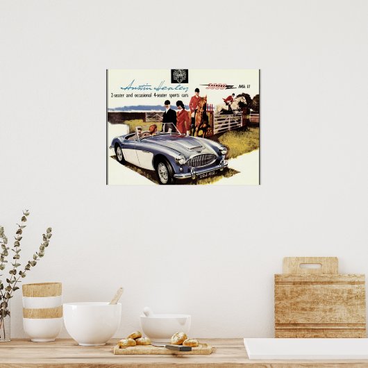 VINTAGE POTER - AUSTIN HEALEY 3000 POSTER (Keuken)