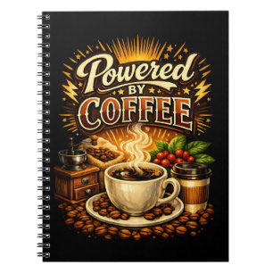 Vintage Powered by Coffee – Retro koffieliefhebber Notitieboek