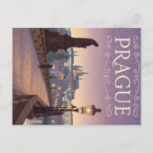 Vintage Praag Charles Bridge Sunset Briefkaart (Voorkant)