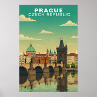 Vintage Praag Tsjechië Europese Reis