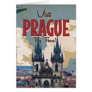 Vintage Praag, Tsjechische Republiek Reisposter