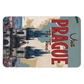 Vintage Praag, Tsjechische Republiek Reisposter Magneet (Horizontaal)