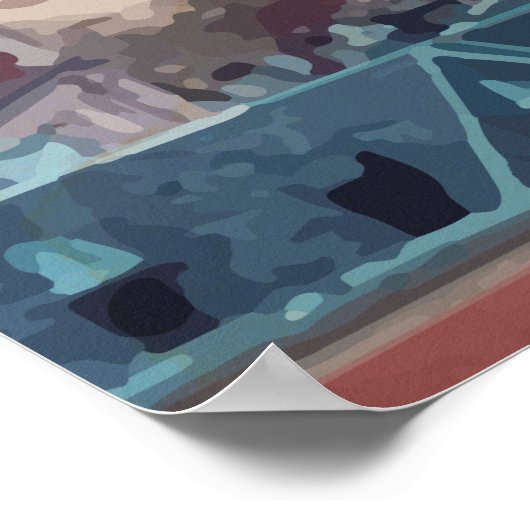 Vintage Praag, Tsjechische Republiek Reisposter Poster (Hoek)