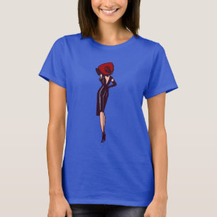 Vintage prachtige glamour meisje retro pin-up t-shirt