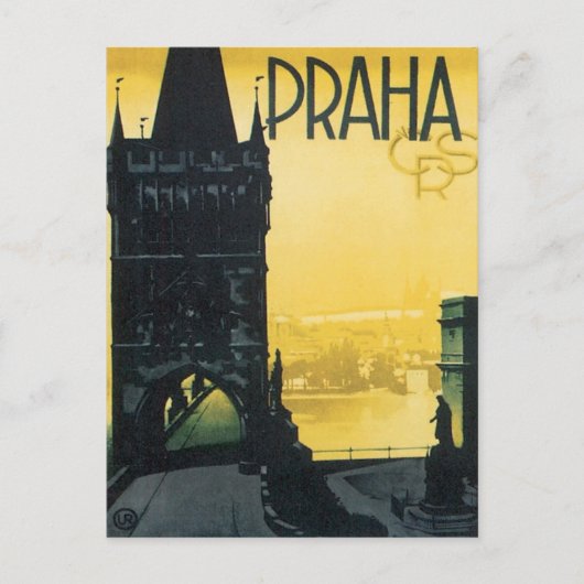 Vintage Praha Briefkaart (Voorkant)