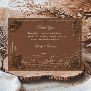 Vintage Prairie Rustic Bedankkaart