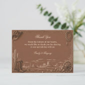 Vintage Prairie Rustic Bedankkaart (Staand voorkant)