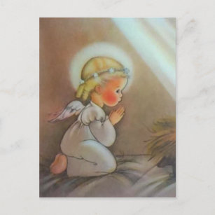 Vintage Praying Angel Briefkaart