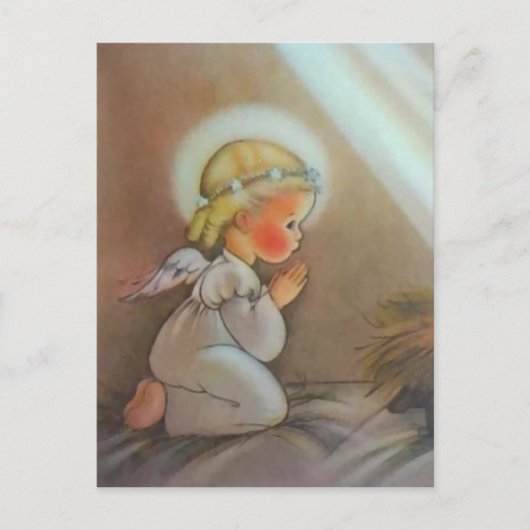 Vintage Praying Angel Briefkaart (Voorkant)