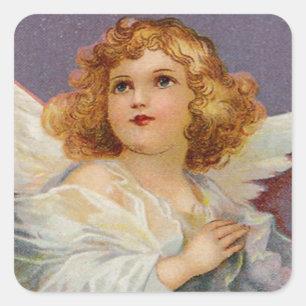 Vintage Praying Angel Vierkante Sticker
