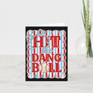Vintage Preppy Coquette Honkbal Boog Spel Dag Mama Kaart