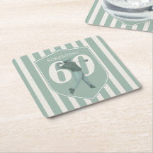 Vintage Preppy Golfer Groen Wit 60e Verjaardag