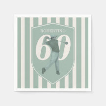 Vintage Preppy Golfer Groen Wit 60e Verjaardag