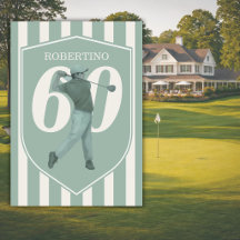 Vintage Preppy Golfer Groen Wit 60ste Verjaardag