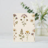 Vintage Pressed Wildflower Botanical Pattern Briefkaart (Staand voorkant)