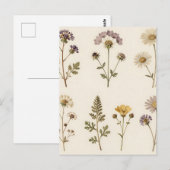 Vintage Pressed Wildflower Botanical Pattern Briefkaart (Voorkant / Achterkant)