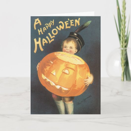 Vintage Prettig Halloween van Ellen Clapsaddle Kaart (Voorkant)