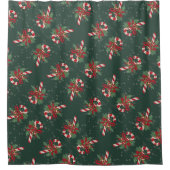 Vintage Prettig Kerst Kerststok Douchegordijn (Voorkant)