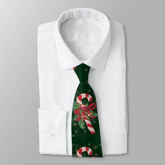 Vintage Prettig Kerst Kerststok Stropdas (Gebonden)