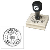Vintage Prettig Kerstfeest Rubberstempel (Gestempeld)