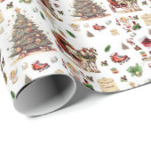 Vintage Prettig Kerstmis Kerstman Inpakpapier (Rol Hoek)