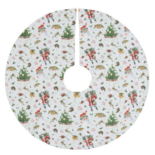 Vintage Prettig Kerstmis Kerstman Kerstboom Rok (Voorkant)