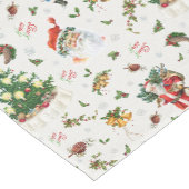 Vintage Prettig Kerstmis Kerstman Korte Tafelloper (Hoek)