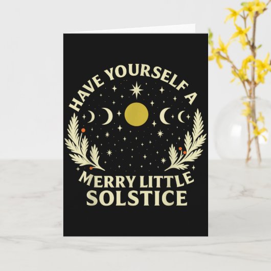 Vintage Prettig Klein Midwinterfeest Kaart (Gele Bloem)