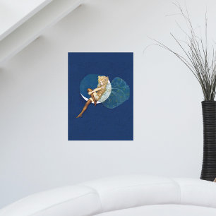 Vintage Pretty Blue Fee Sokschoenen Blauwe Maan Poster