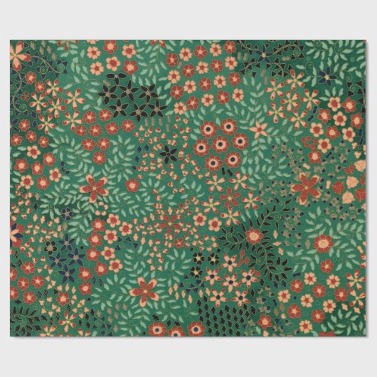 Vintage pretty Japanese floral pattern Cadeaupapier (Vlak)