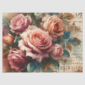 Vintage Pretty Rose & Botanische Collage Decoupage Tissuepapier (Voorkant)