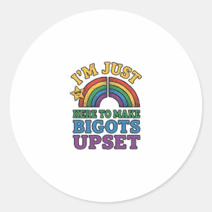 Vintage Pride Bigots Van Streep T-Shirt Ontwerp_1 Ronde Sticker